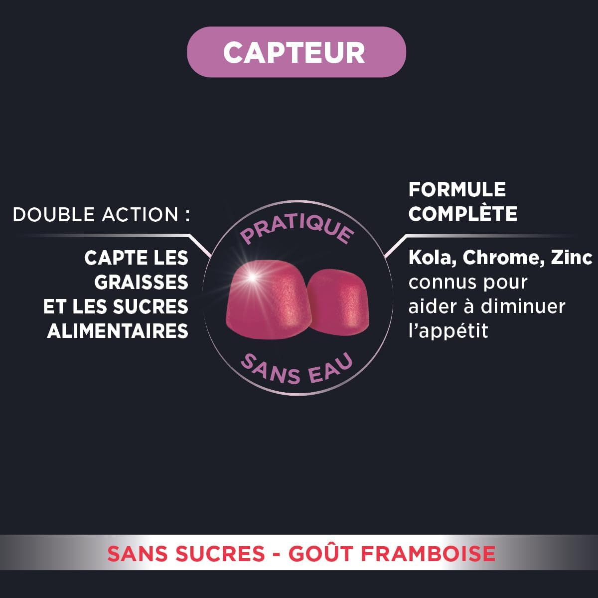 XtraSlim Max Gummies Capteur de Graisses - Gummies minceur perte de poids, Capteur de graisses - Chrome, Zinc, Kola - 60 gommes sans sucres, 4/jour (Lot de 2) Framboise 60 unité (Lot de 2)
