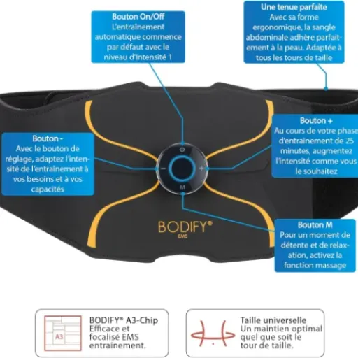 Test Bodify Ceinture Abdominale, Bras et Jambes Pro : un set EMS complet qui fait le job… si on reste réaliste