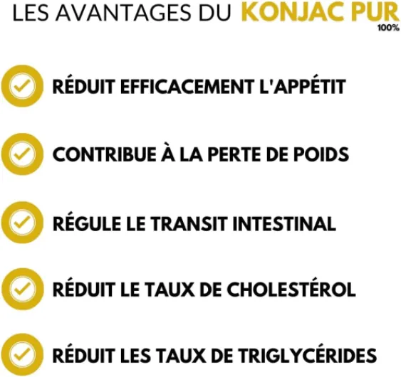 Konjac Pur 100% - 120 gélules - Coupe faim naturel - Minceur - Fabriqué en France - Nutrition pro