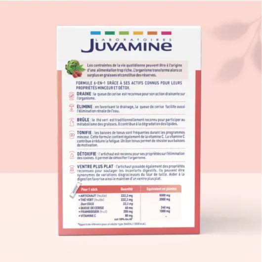 Action Minceur 6 en 1 - Brule, Draine, Elimine, Détoxifie, Tonifie, Favorise le Ventre Plat - Programme Minceur - 14 Sticks - Arôme Framboise - 46.50 g - Fabriqué en France 14 Unité (Lot de 1)