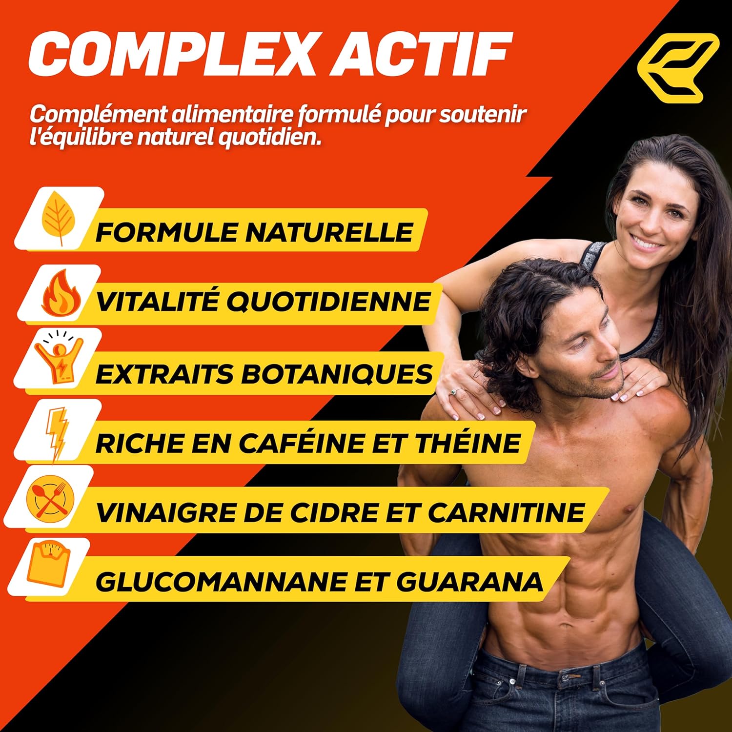 Italian Elite Elite Extreme 60 Capsules - Complément Alimentaire avec Caféine, Thé Vert, Carnitine, Glucomannane, Vinaigre de Pomme et Guarana - Soutien au Mode de Vie Actif Énergie et Concentration.